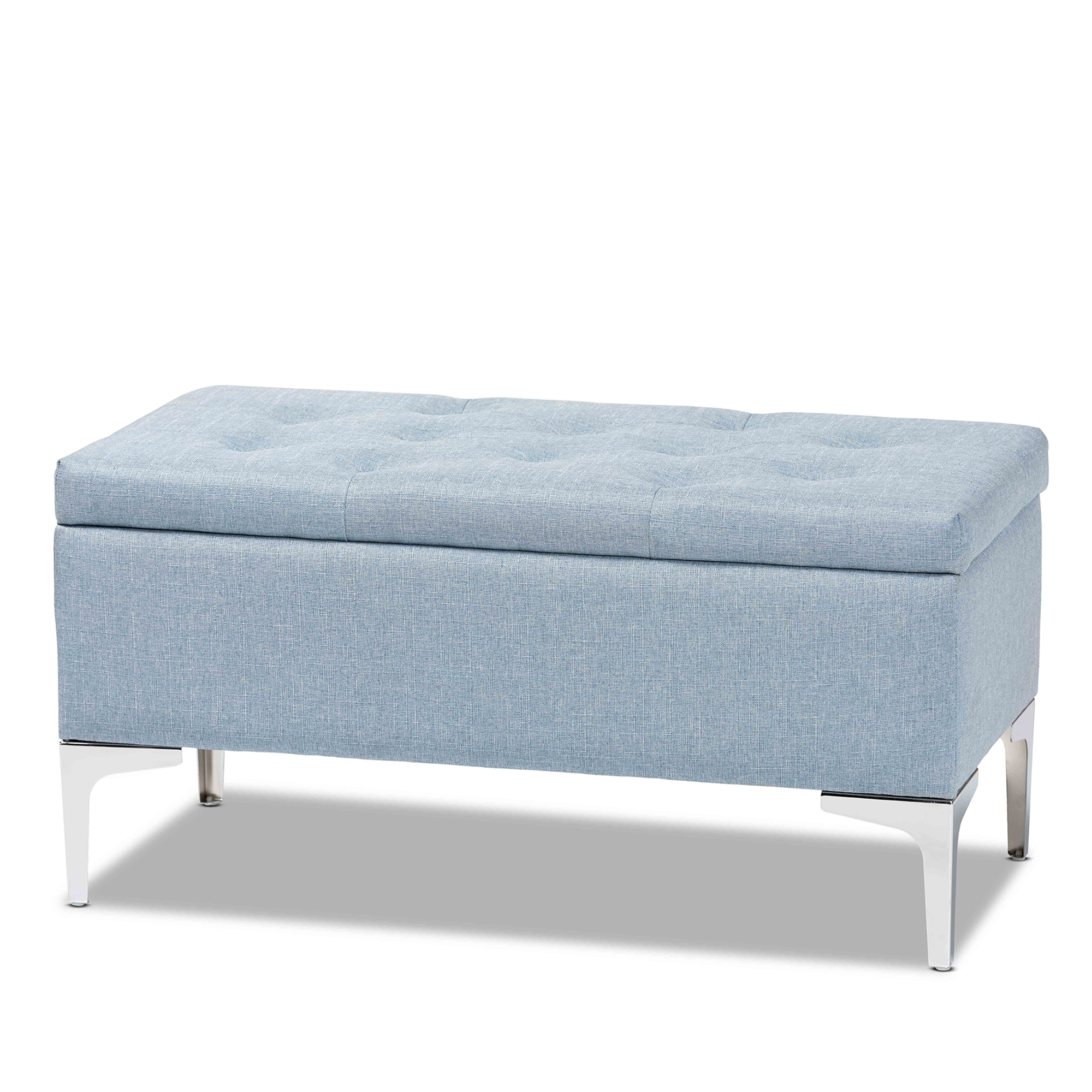 Light blue online storage bench